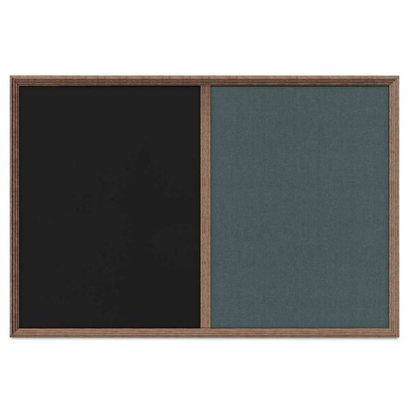Enclosed Corkboard, 1 Door, 24"x36", 4" Fra, UV3422-BLACK-CORK